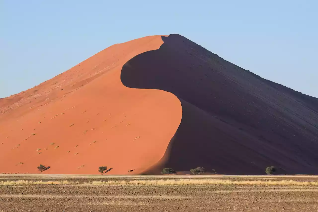 Dune 45 in Sossusvlei at sunrise Photo by Giles Laurent